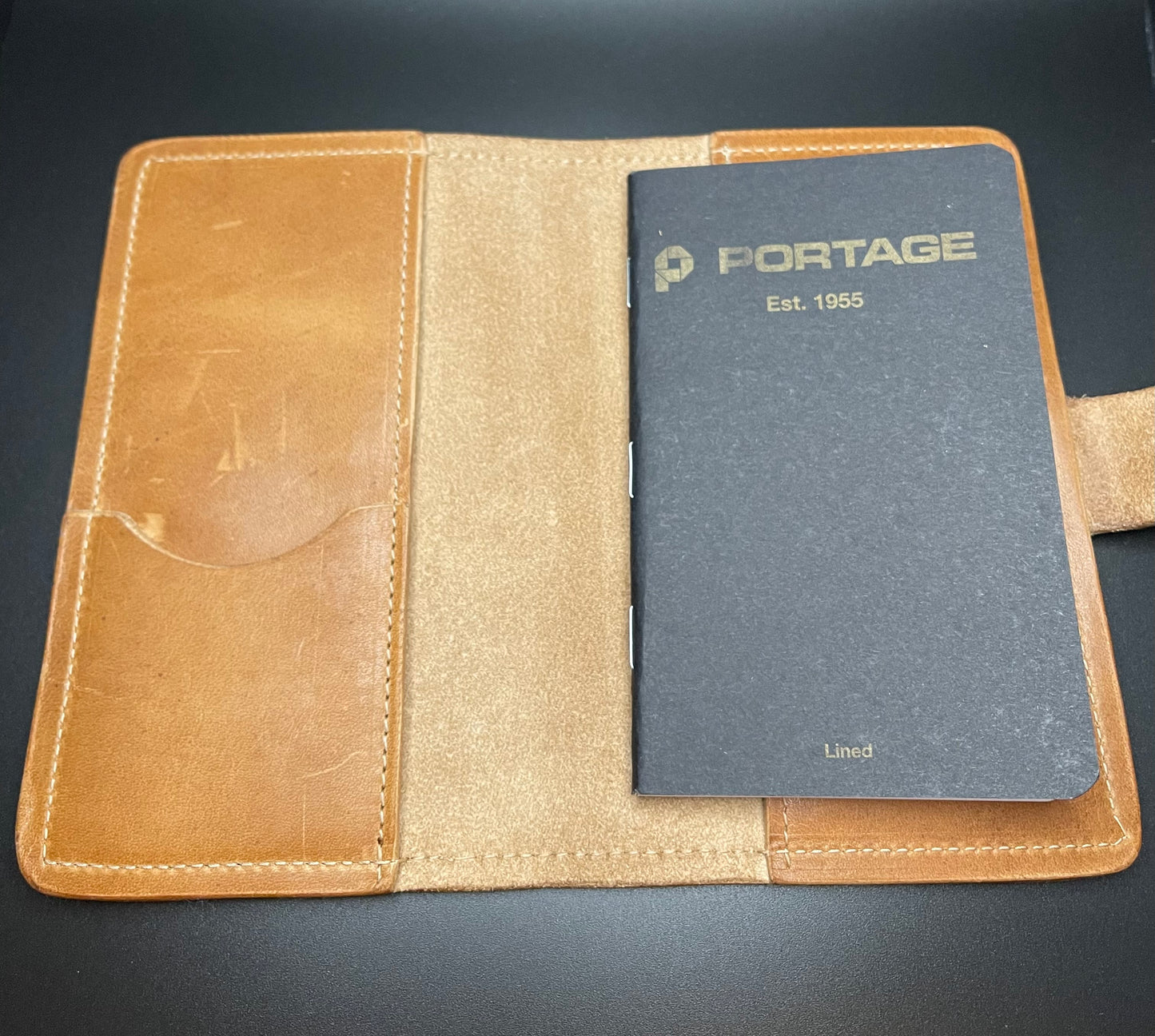 Compact Leather Journal Cover- Natural
